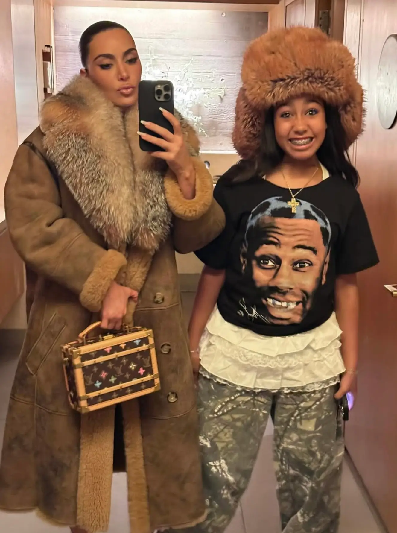 The 12-year-old's alleged piercing has left social media users divided (Instagram/@kimkardashian)