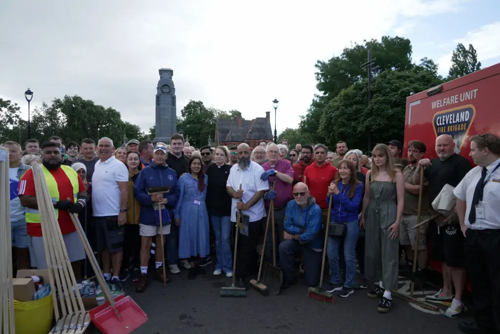 The people of Middlesbrough have come together to help clean up and restore peace in their community. (YELIM LEE/AFP via Getty Images)