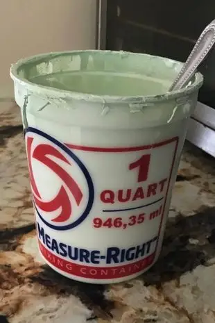The paint he thought was yoghurt.