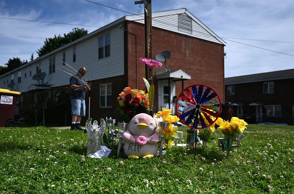 Tributes have been left for the four children (Will Waldron/Albany Times Union via Getty Images)