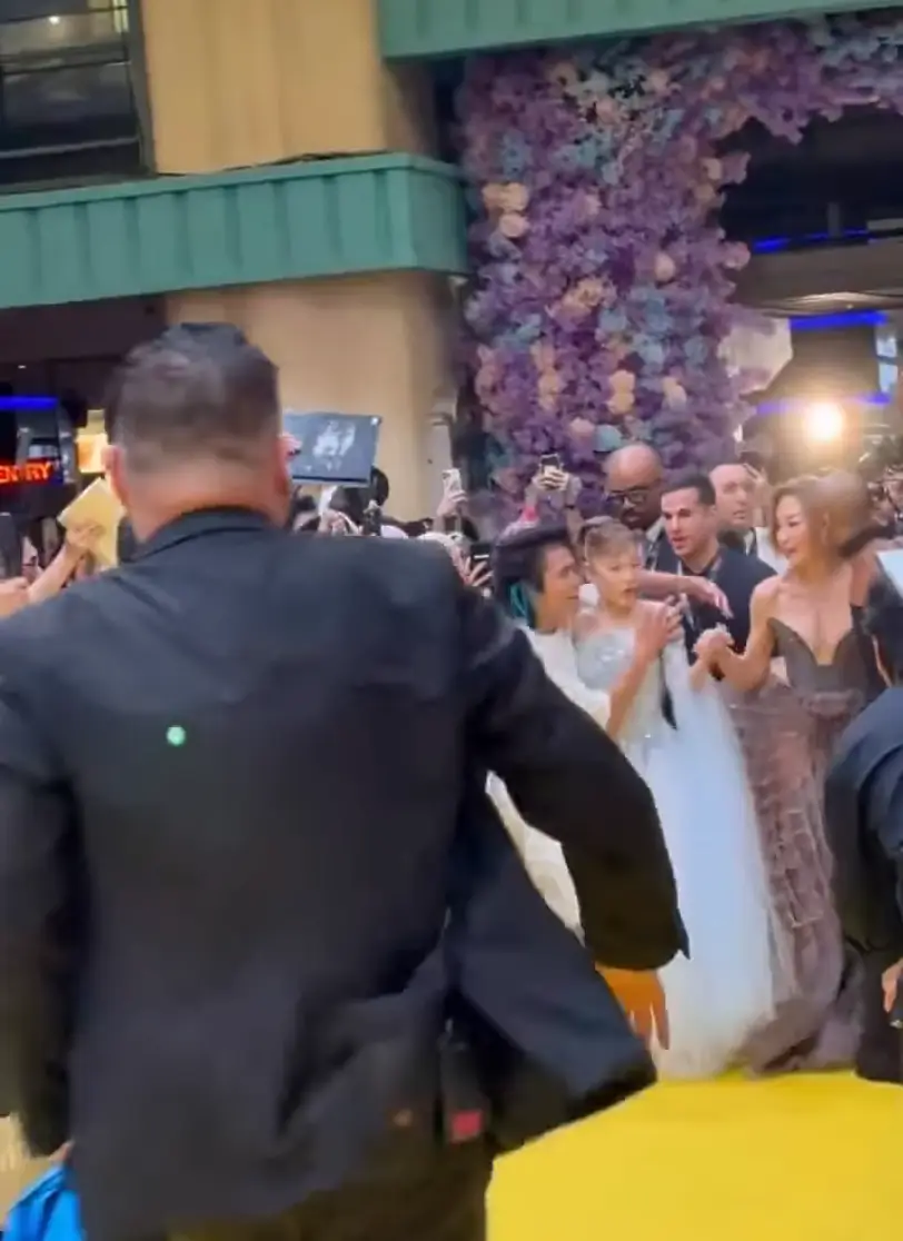 The prankster grabbed the singer and began to jump up and down (Instagram/@pyjamamann)