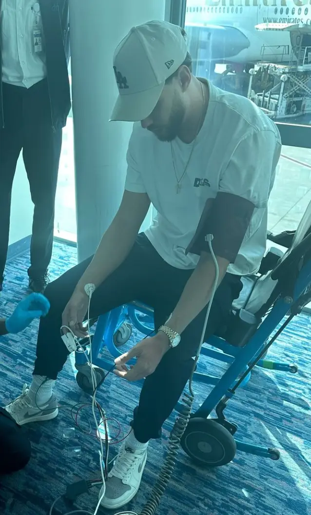 He was taken to hospital upon arrival for further care. (Instagram/@_jackfowler_)