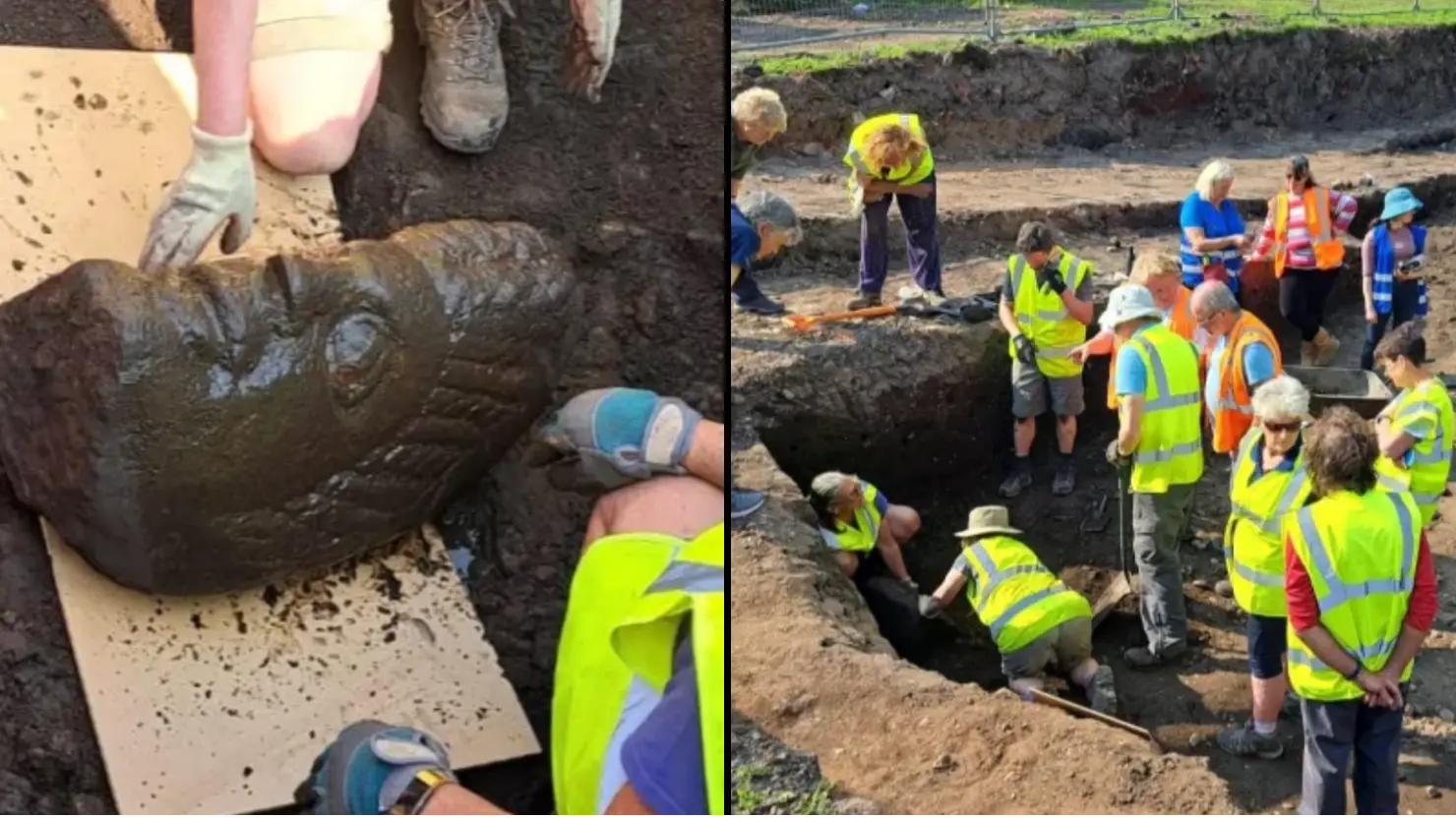 Archaeological dig in UK unearths two Roman carved heads described as 'finds of a lifetime'