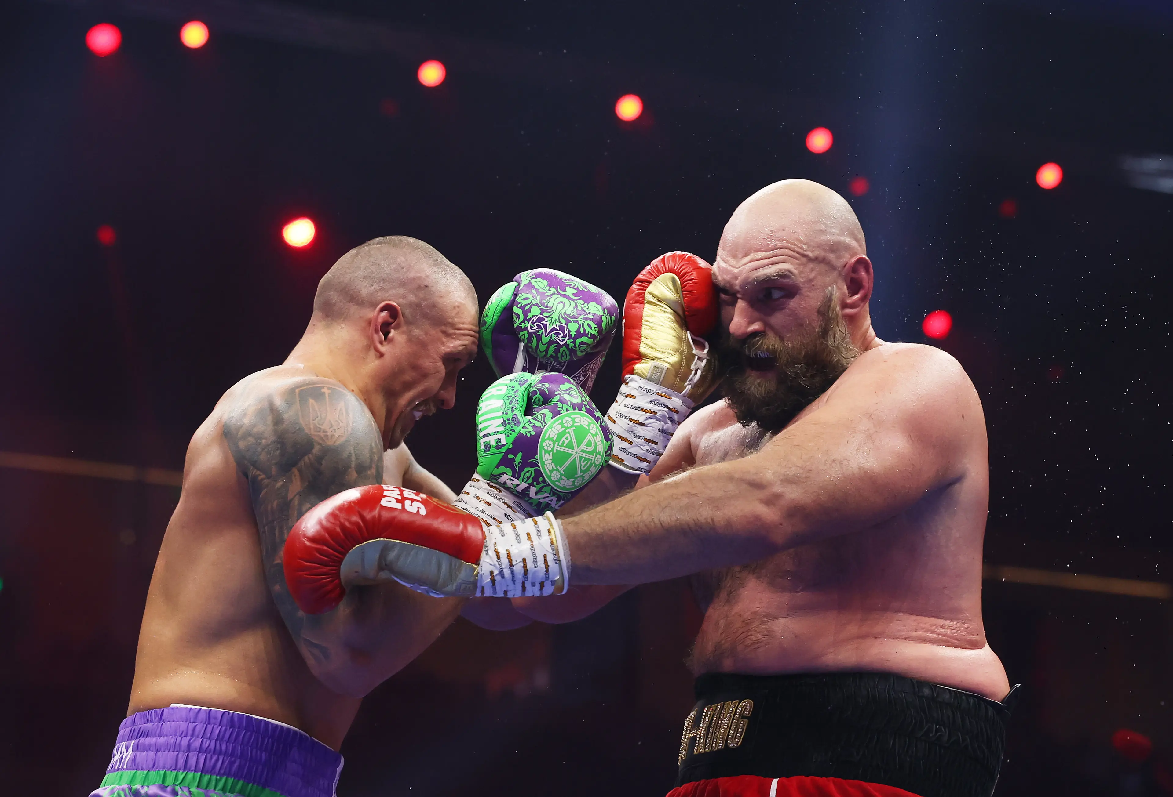 Fury faced Usyk in the ring again. (Getty)
