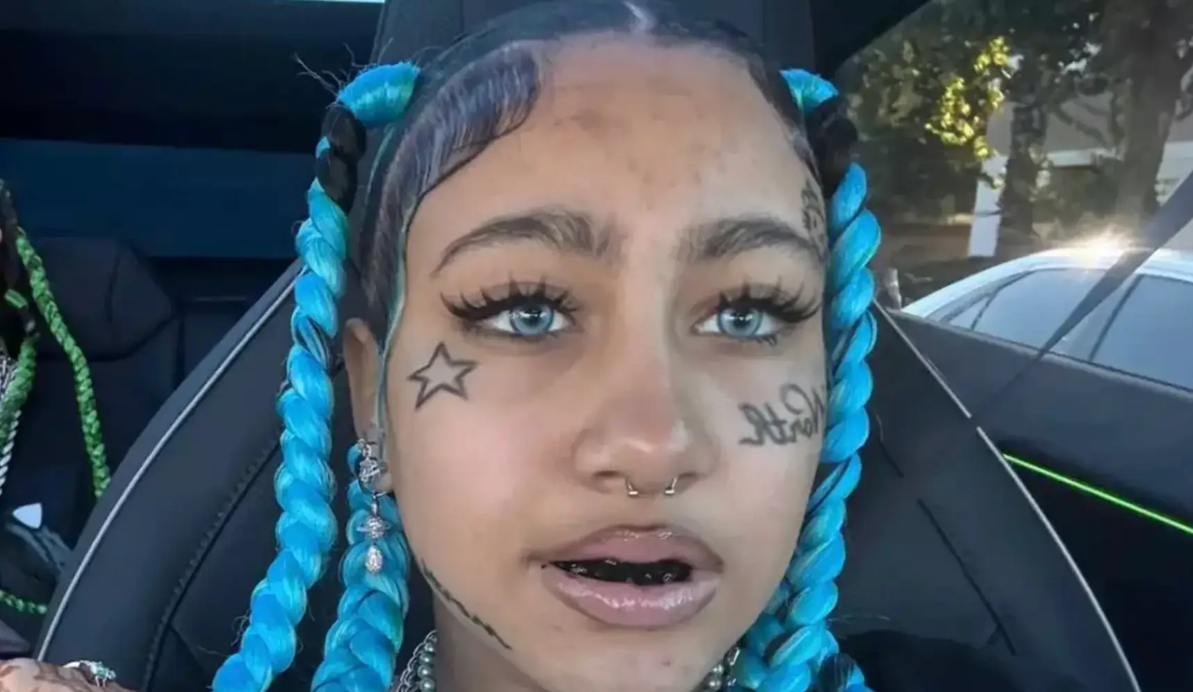 North West received some backlash after she debuted her daring new look in a social media post (TikTok/@kimandnorth)