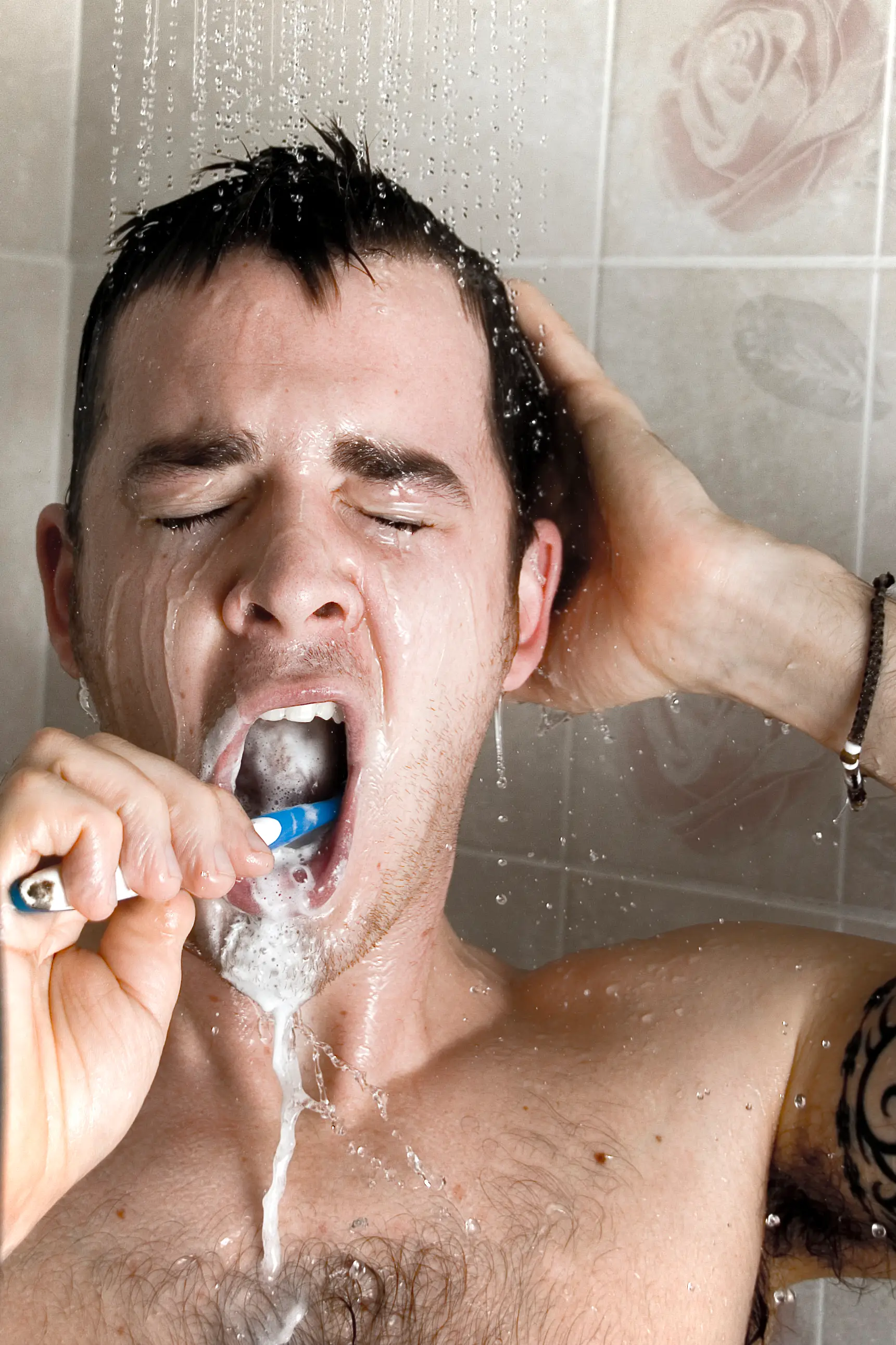 Brushing your teeth in the shower is a no no (Getty Stock Images)
