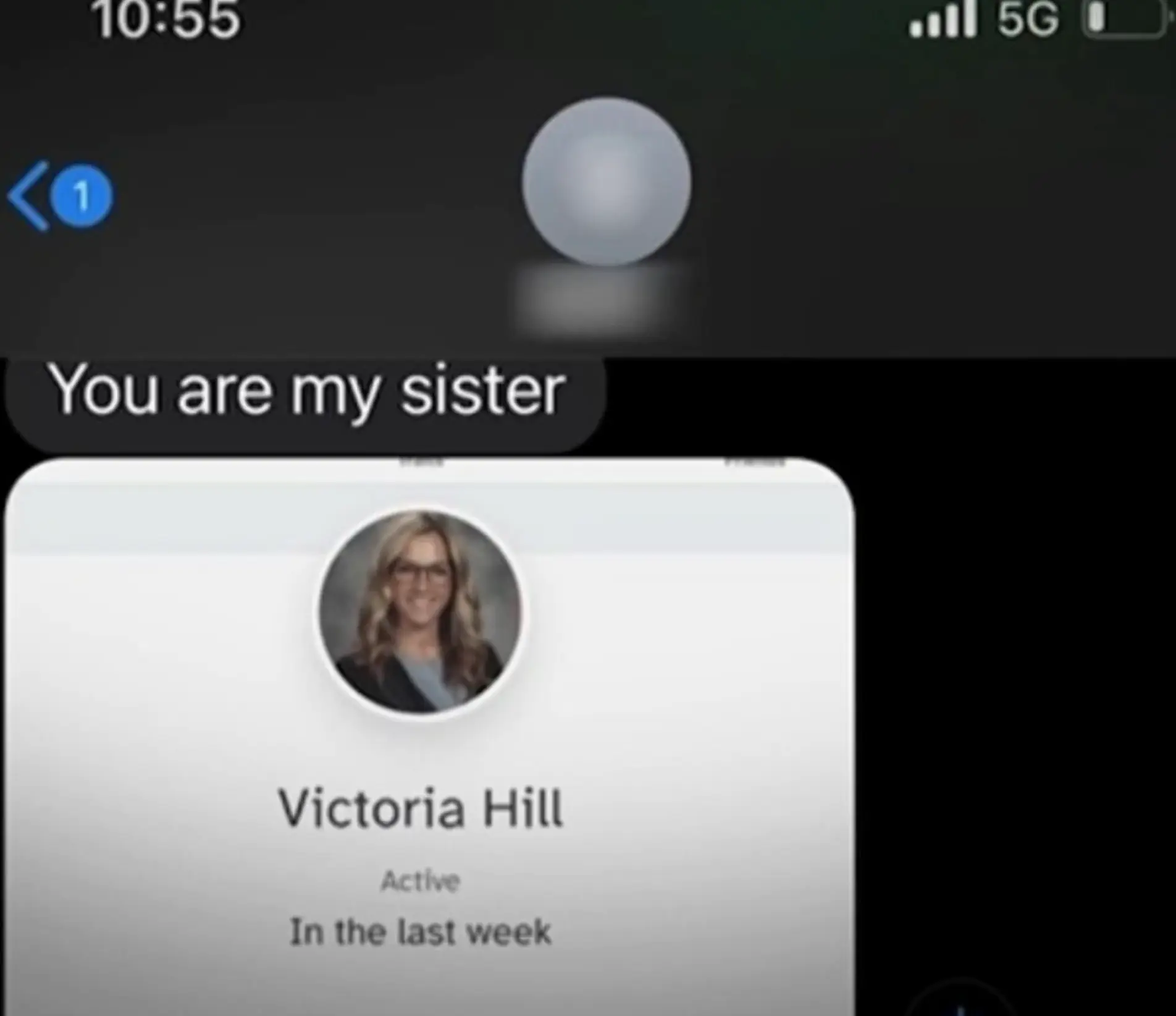 The shocking text sent to Victoria Hill (ITV)