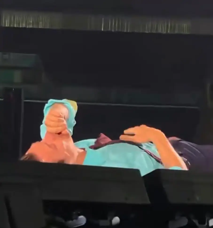 Styles was seen lying down and taking a breather after putting his all into his performance (X)