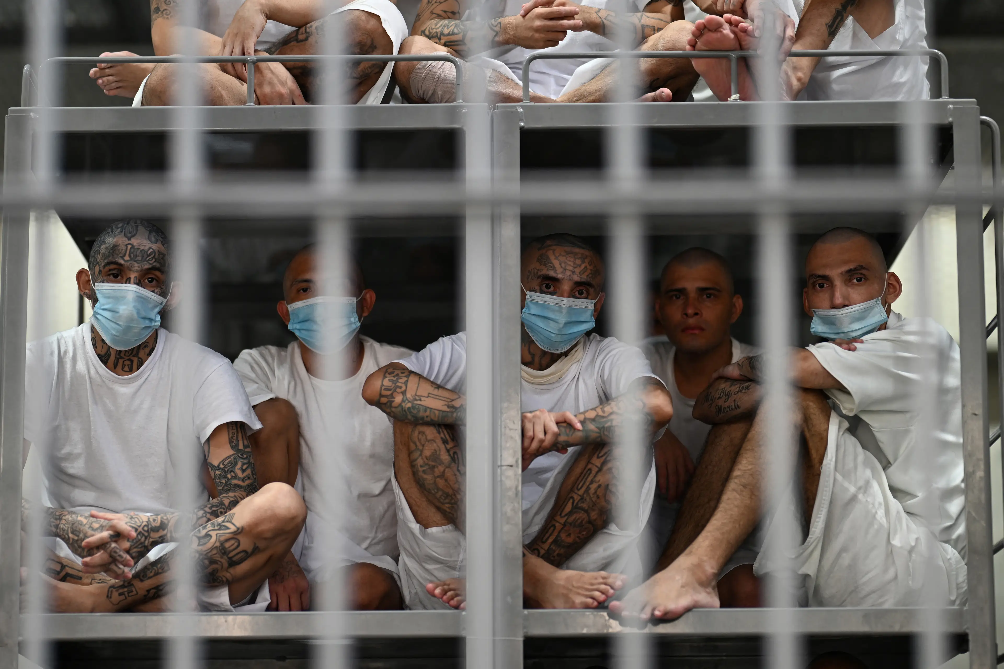 Inmates live in extremely harsh conditions at CECOT (MARVIN RECINOS/AFP via Getty Images)