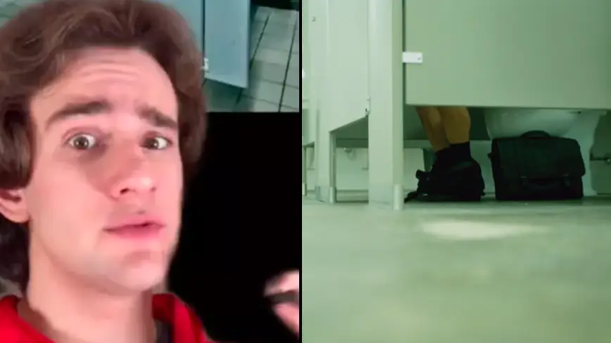 Reason public bathroom doors don't touch the ground