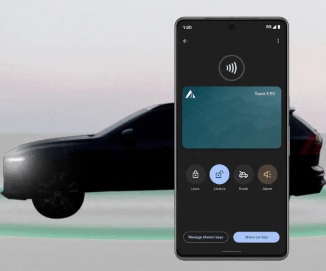 The digital car key is kept in your wallet app (Google / Android)