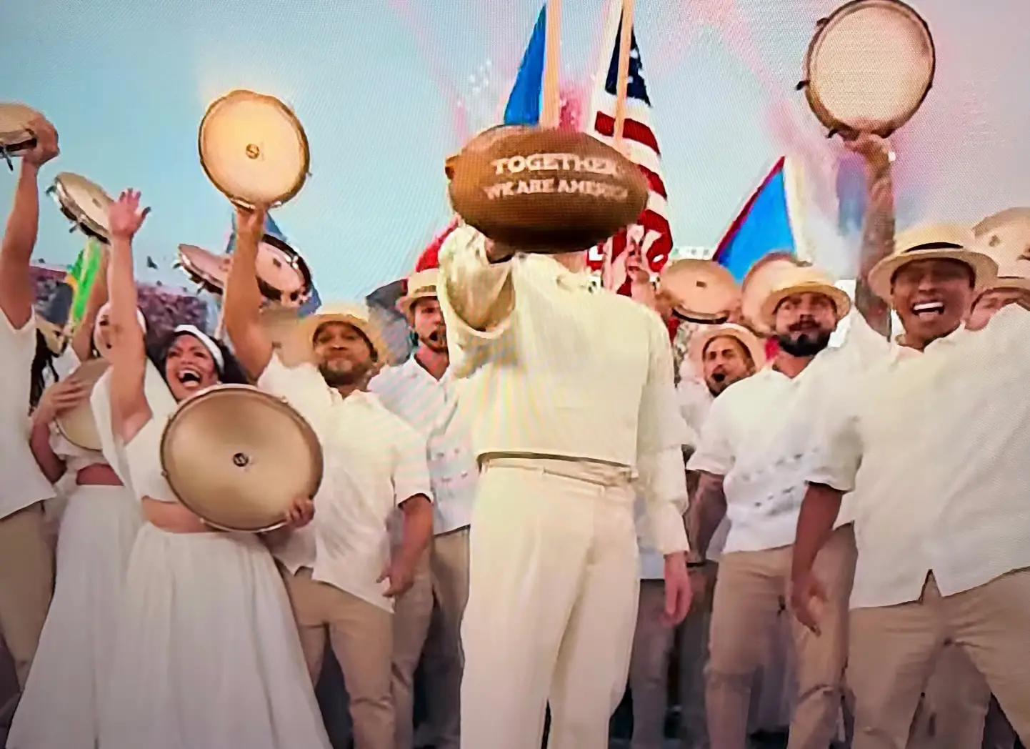 The music artist shared a four-word message to those watching the Super Bowl around the world (NBC)