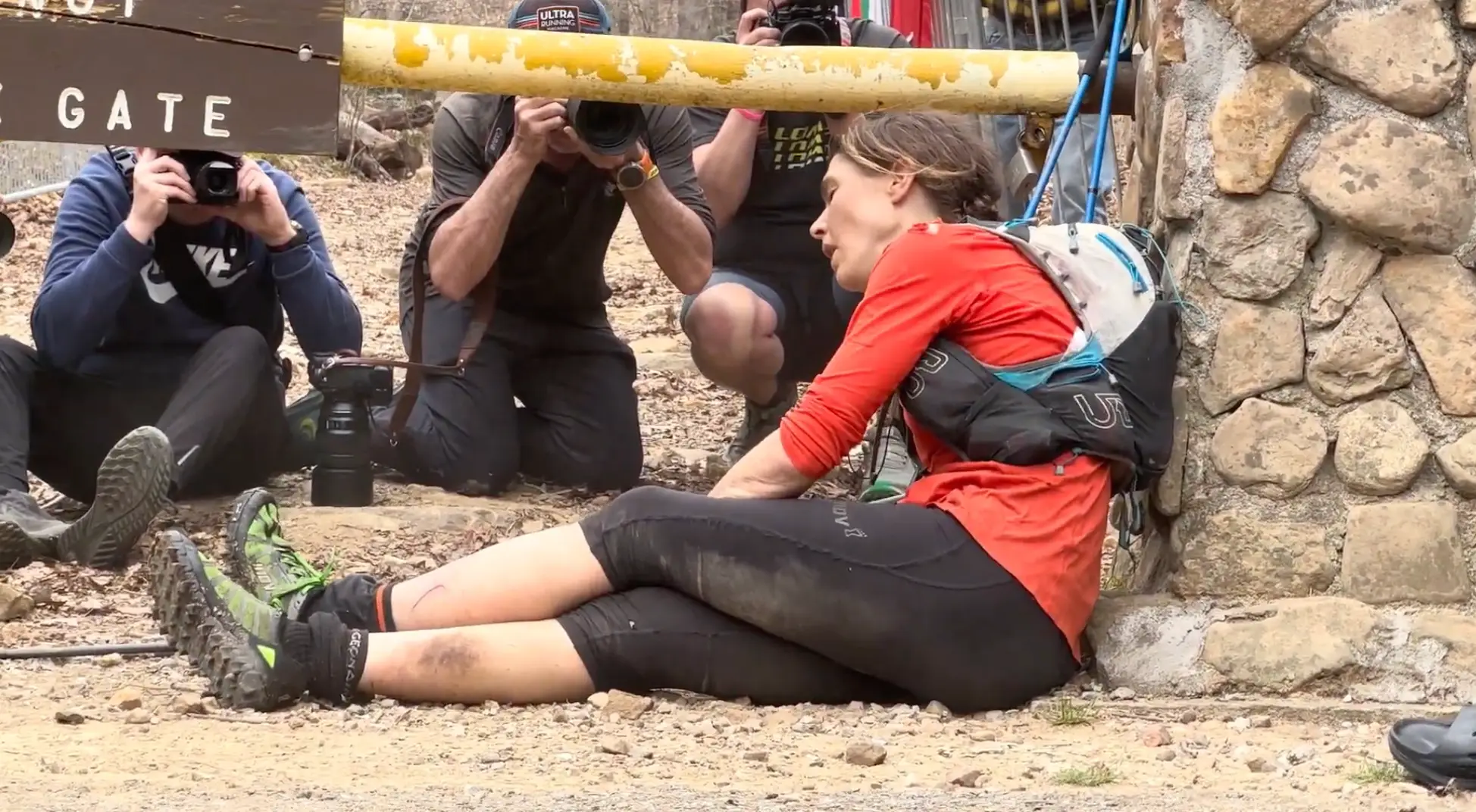 She made it to the finish line in just under 60 hours. (Simone Luciani @escoacorrere/Instagram)