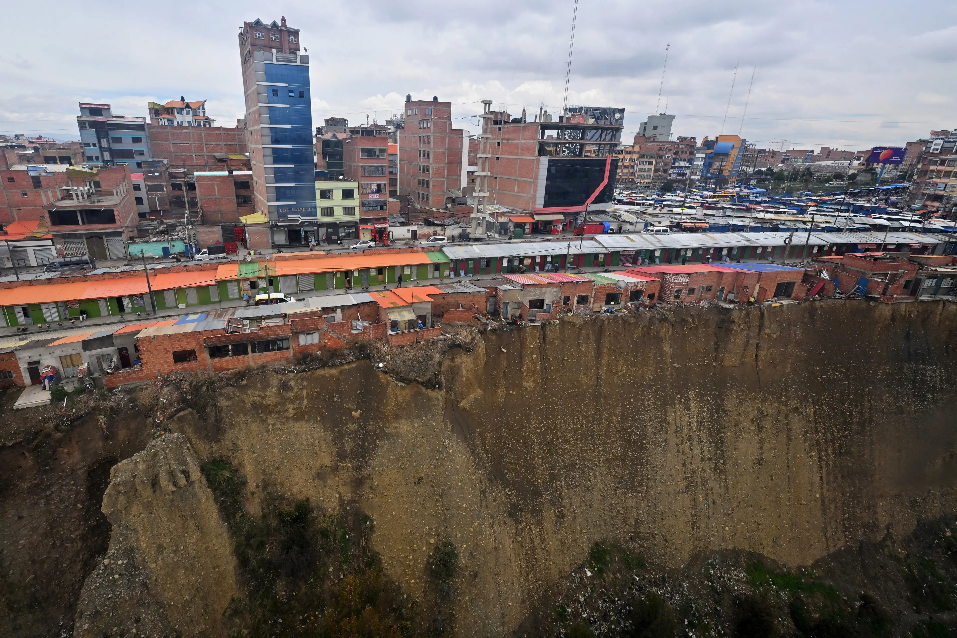 Those who inhabit the pads in El Alto insist they are 'safe' despite the perilous location (AIZAR RALDES/AFP via Getty Images)
