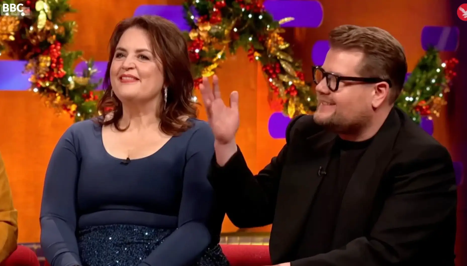 Corden and James were on the show to promote the Gavin and Stacey finale (BBC)