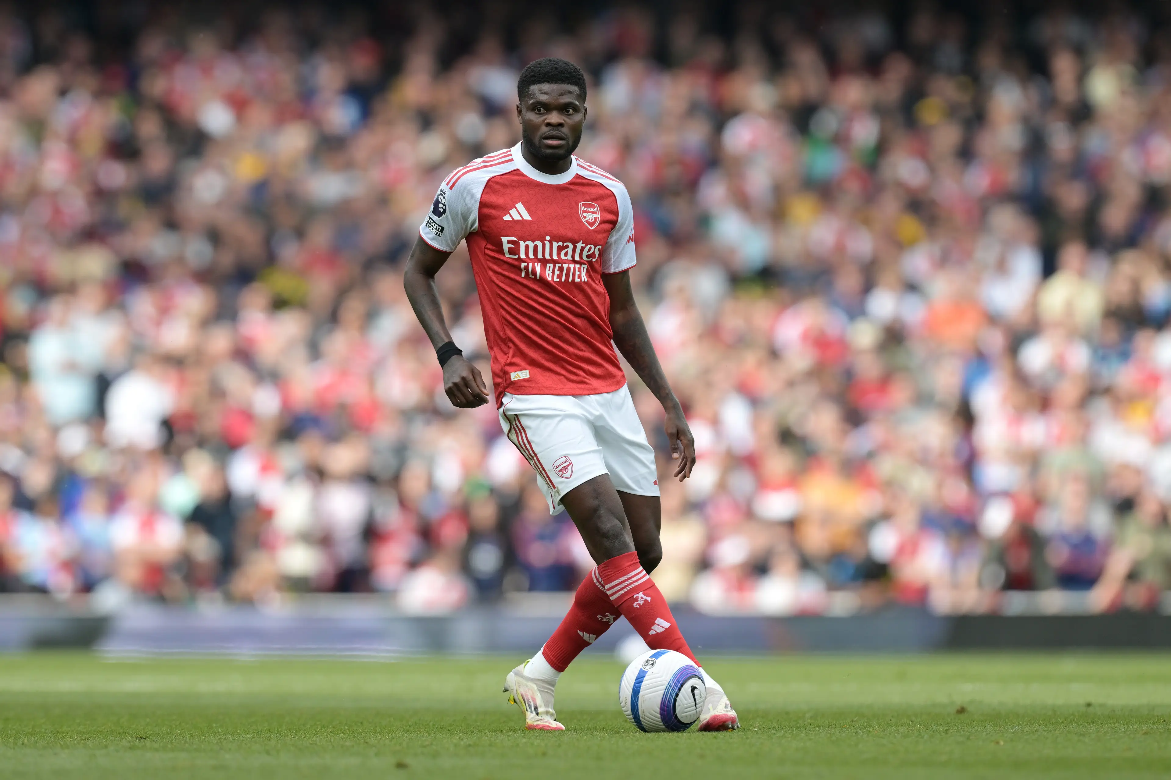 An investigation into Thomas Partey started on February 2022 and has led to five charges of rape and one charge of sexual assault (Stuart MacFarlane/Arsenal FC via Getty Images)