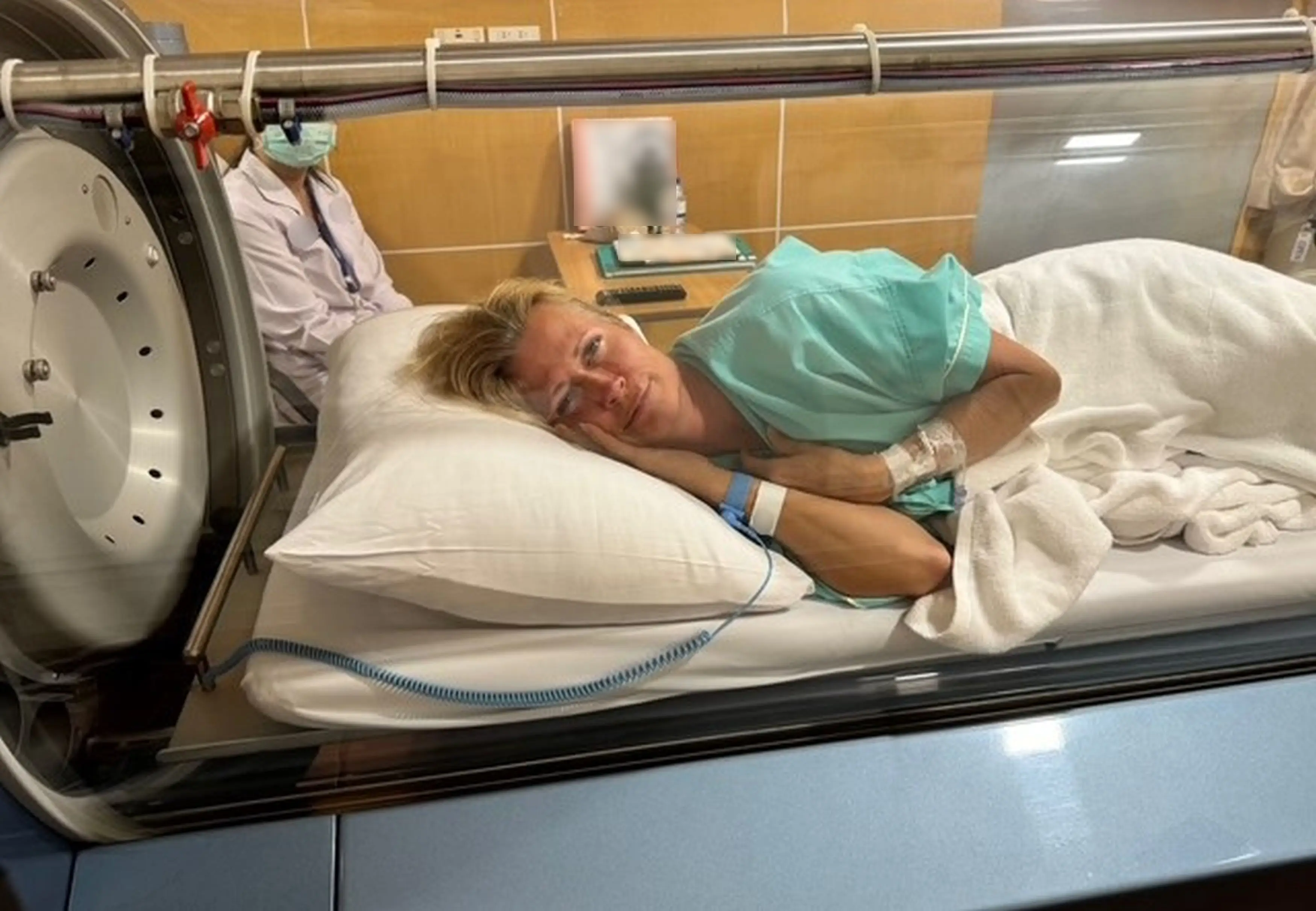 The mum has spent endless hours undergoing hyperbaric chamber treatments since March last year (Kennedy News and Media)