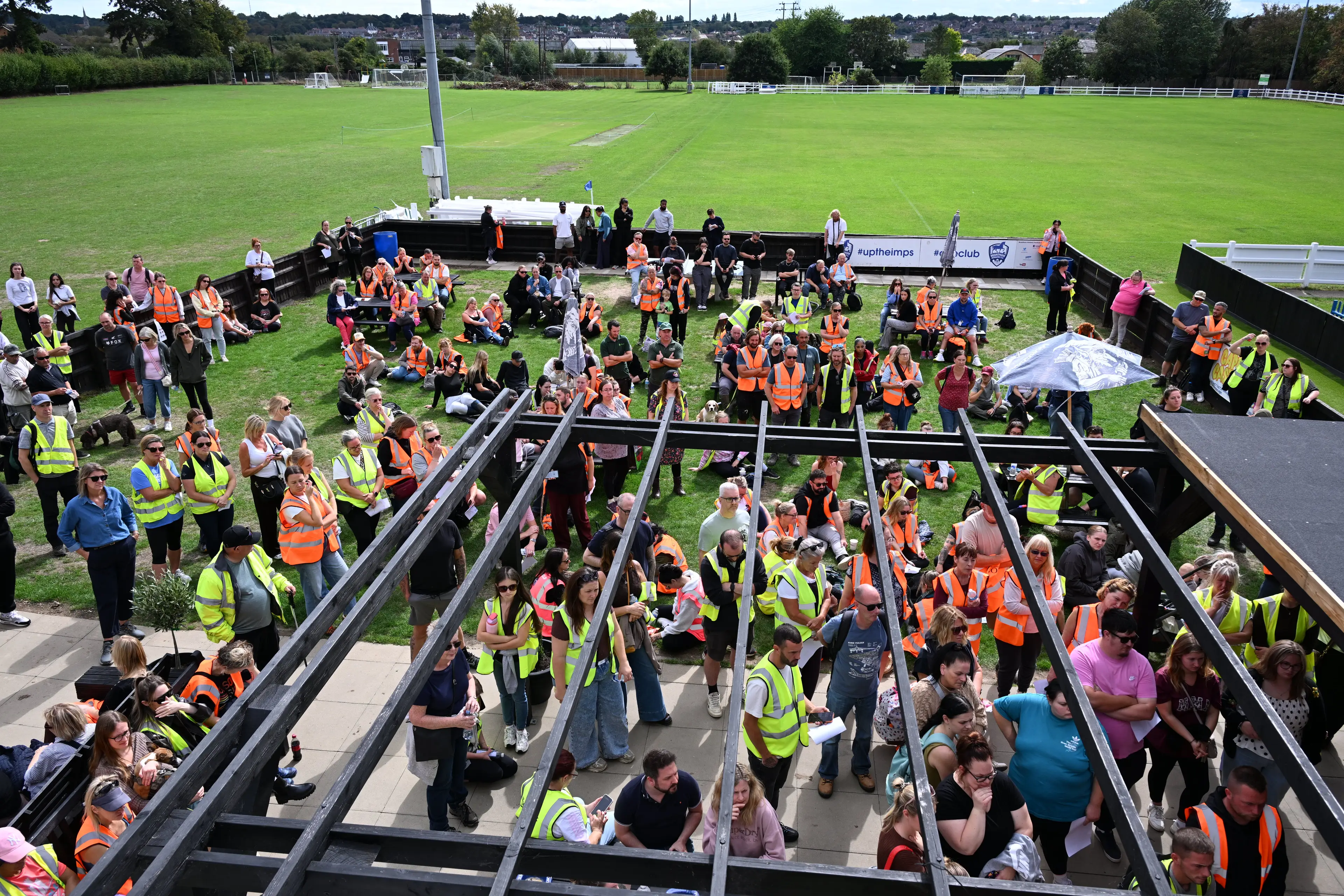 Volunteers queuing up to help with the search for Noah, with many left in tears when the body was discovered (PA)