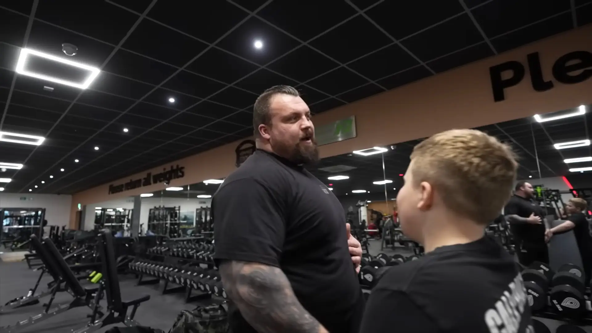 Eddie Hall and his son Maximus enjoy working out together.