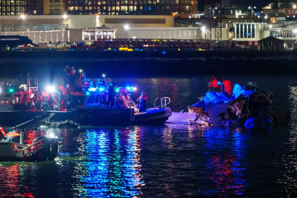 Both aircrafts plunged into the river. (Andrew Harnik/Getty Images)