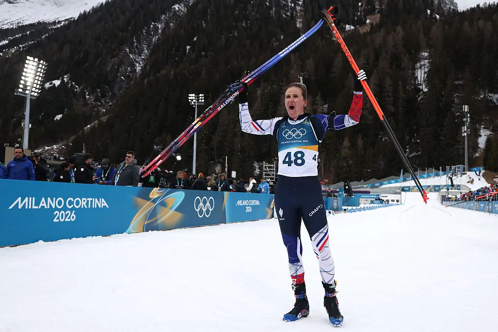 Simon celebrated her win, after her suspended ban meant she could compete  (Photo by Harry How/Getty Images)