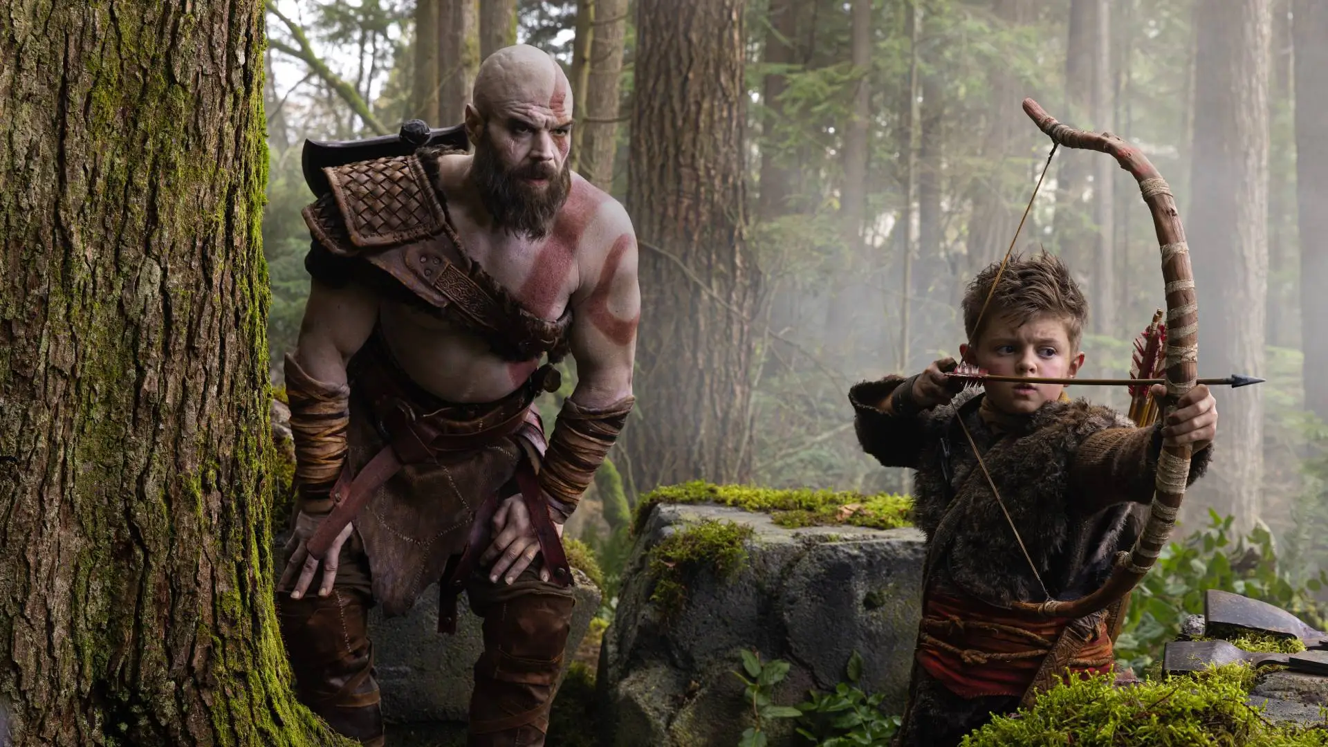 The first look at Hurst as Kratos gained backlash online, but Bautista's casting has been highly acclaimed (Prime Video)