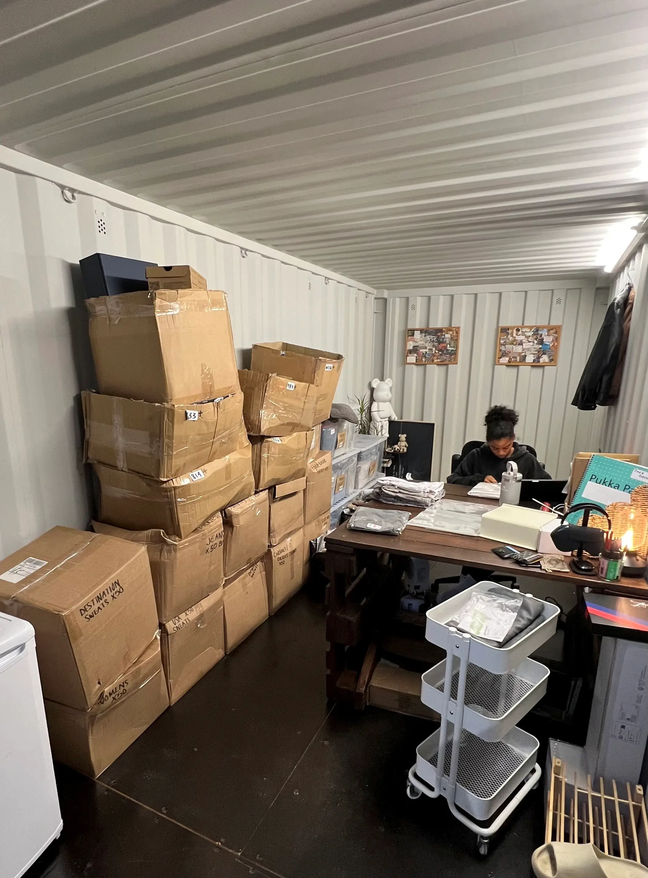 The pair have a large storage area for their goods (SWNS)