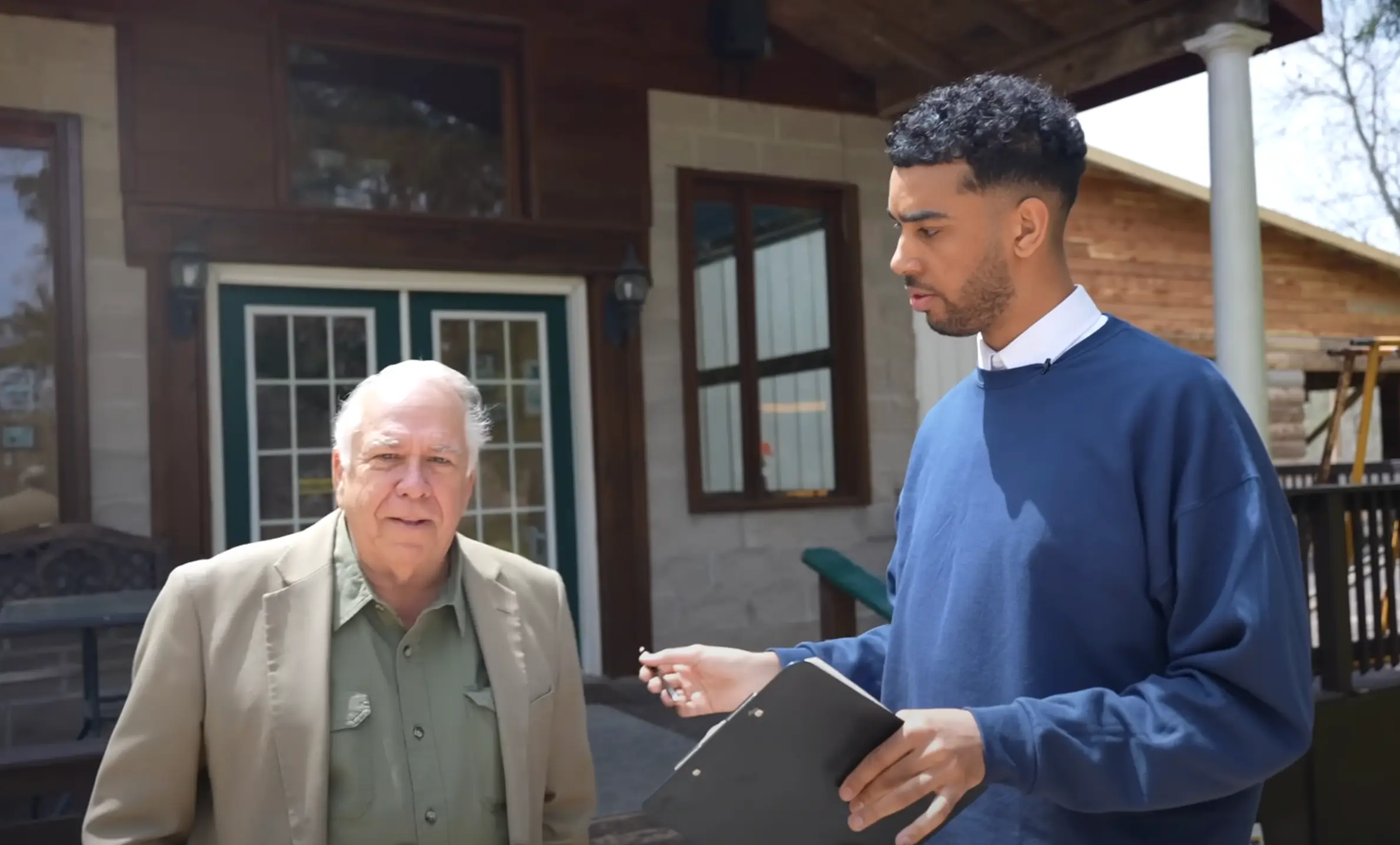 The YouTuber met with Thomas Robb, a well-known white supremacist, as well as being the Imperial Wizard and National Director of the Ku Klux Klan, in 2022 (YouTube/Niko Omilana)