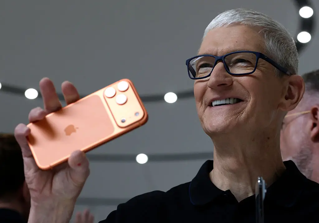Tim Cook unveiled the new phone at the Apple conference (Justin Sullivan/Getty Images)