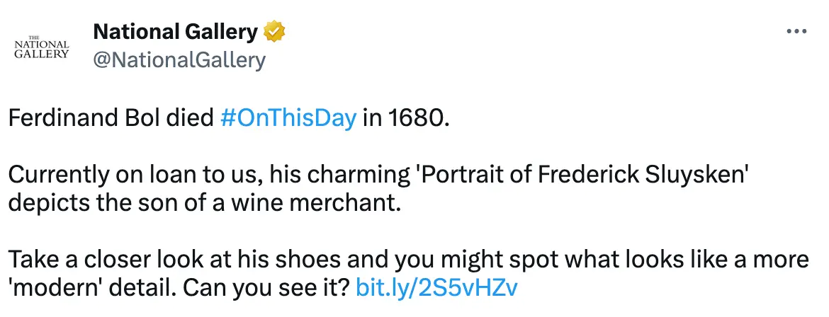 The National Gallery even acknowledged the phenomenon themselves.