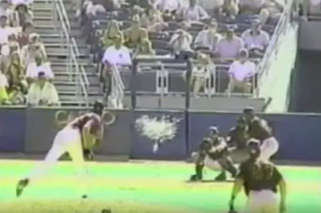 Johnson's fastball collided with a bird back in 2001. (YouTube)
