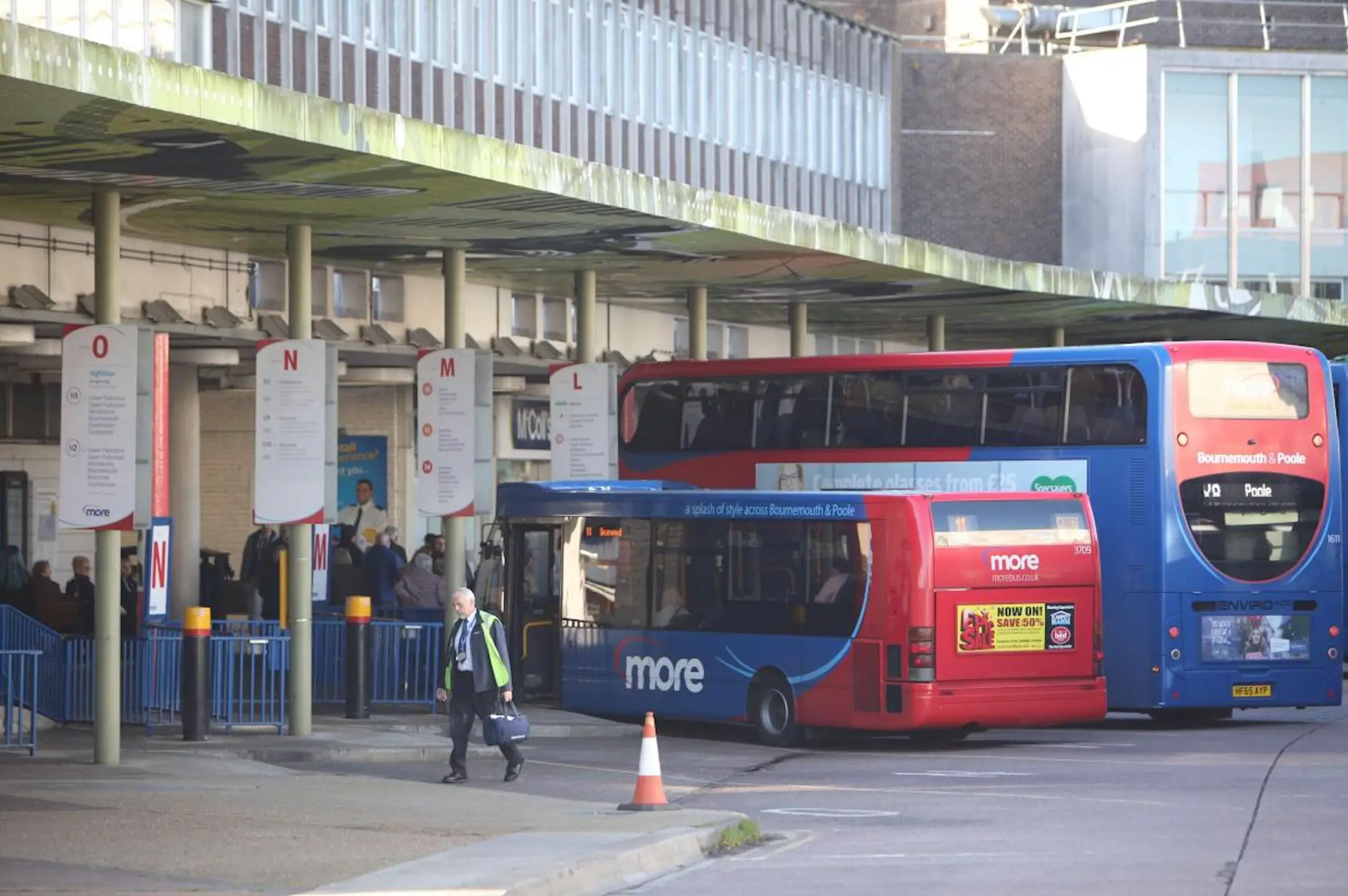 Stephen McCartan was seen on CCTV 'staggering' to the Poole bus station.