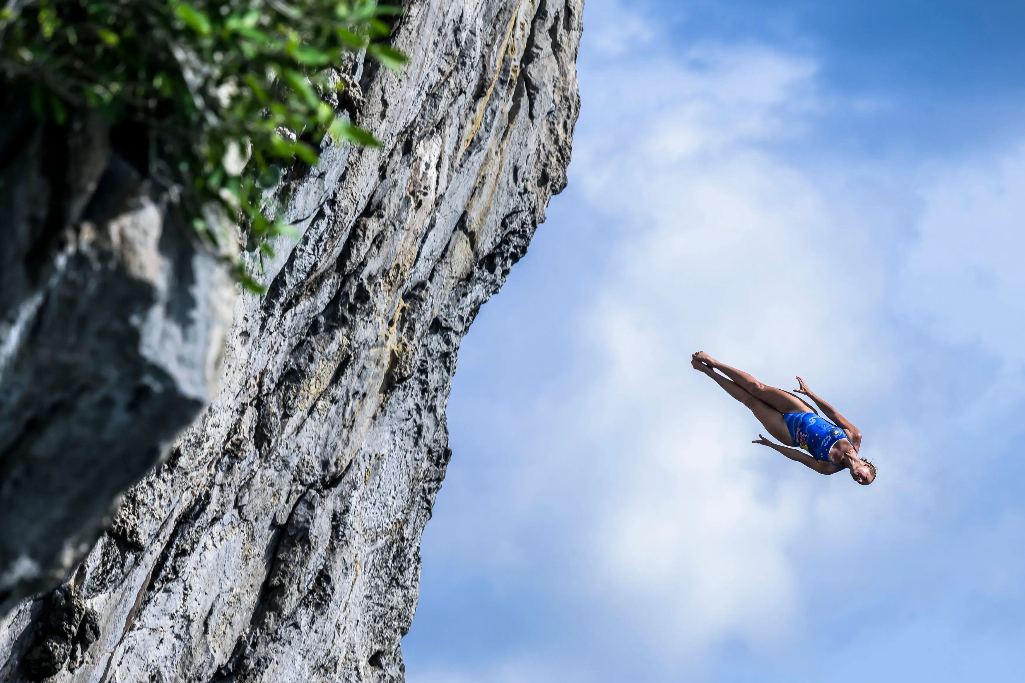 The cliff diver pictured competing in the Red Bull Cliff Diving World Series in the Philippines earlier this year (Romina Amato/Red Bull via Getty Images)