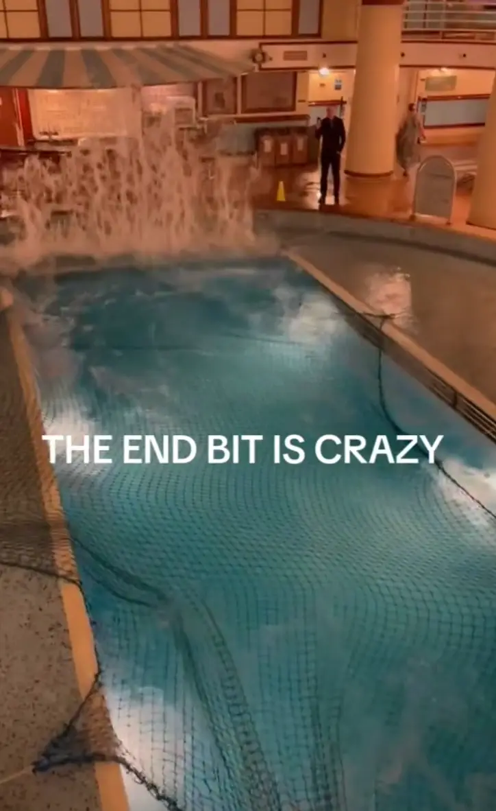 People were shocked by the ferocious waves caused in the swimming pool. (TikTok/@daysoutworldwide)