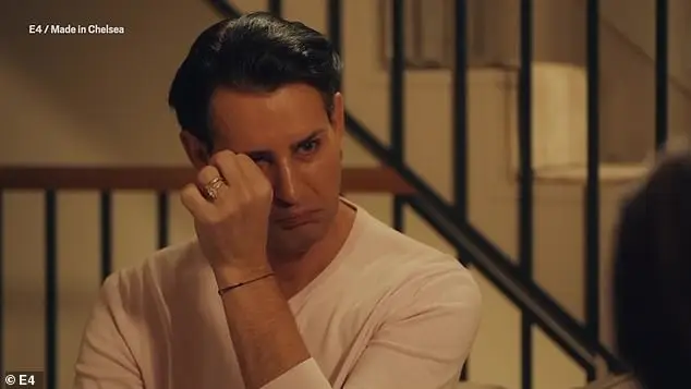 Ollie cried when Sam told him the news, in scenes filmed for Made In Chelsea (Channel 4)