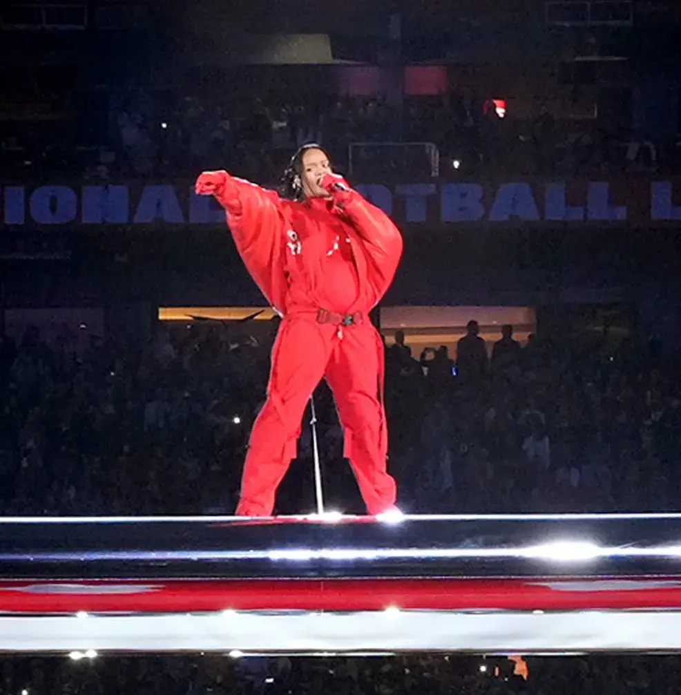 Rihanna looked iconic in her halftime show outfit at the Super Bowl.