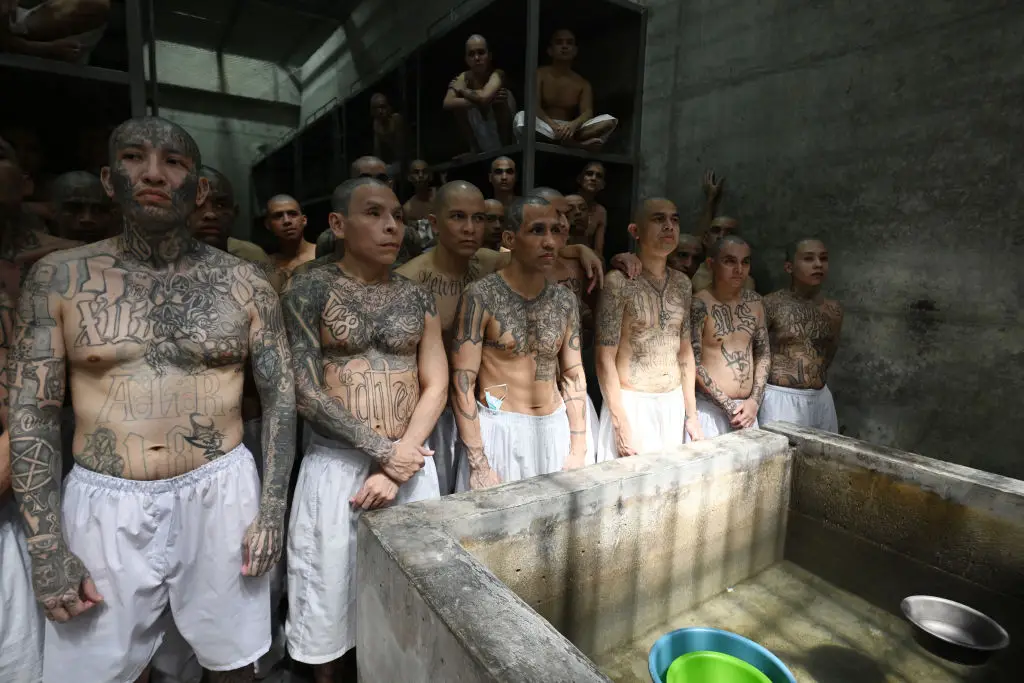 Prisoners in CECOT don't get much food, which is by design. (MARVIN RECINOS/AFP via Getty Images)