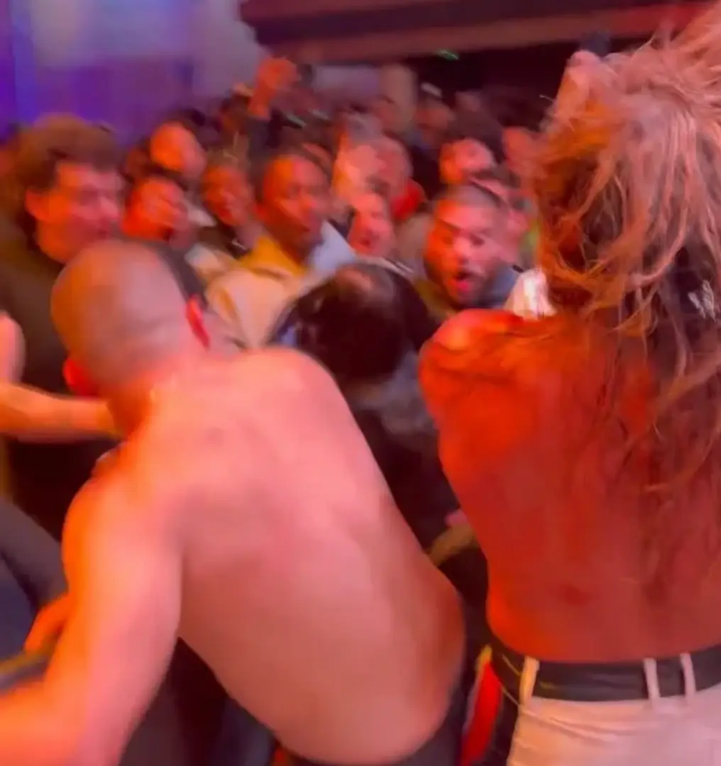 Charles Mason interrupted a fan interaction with his foot (