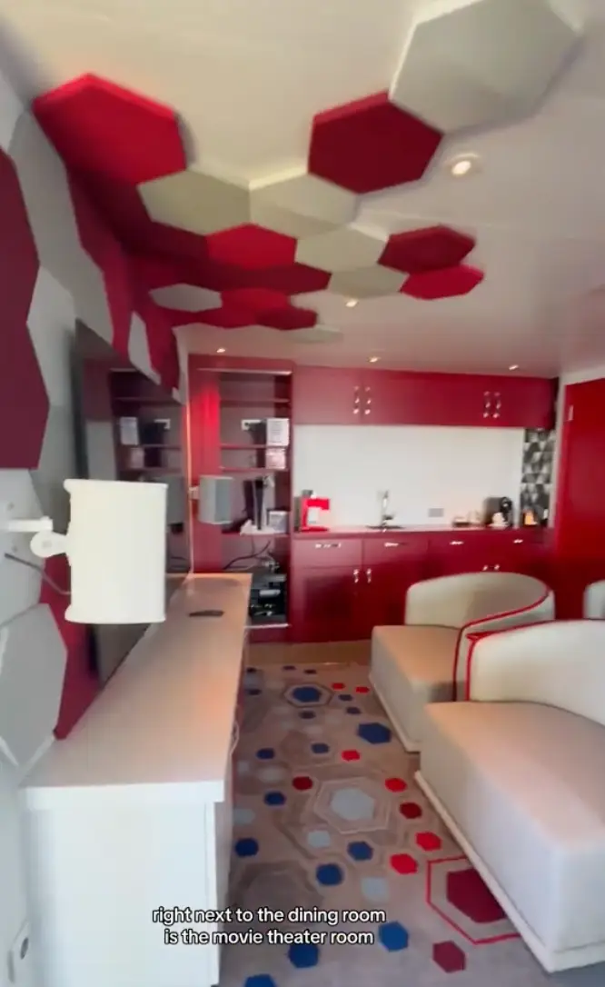 It even has a movie room.