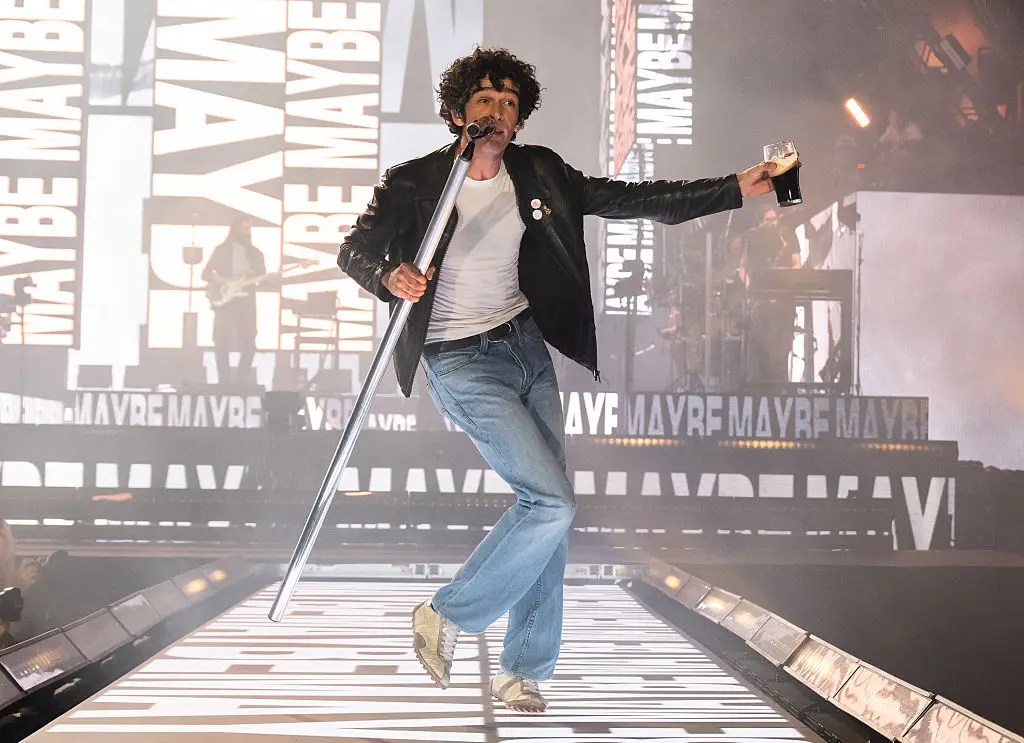 The 1975's Matty Healy headlined Glastonbury's Friday night in 2025 (Samir Hussein/WireImage)