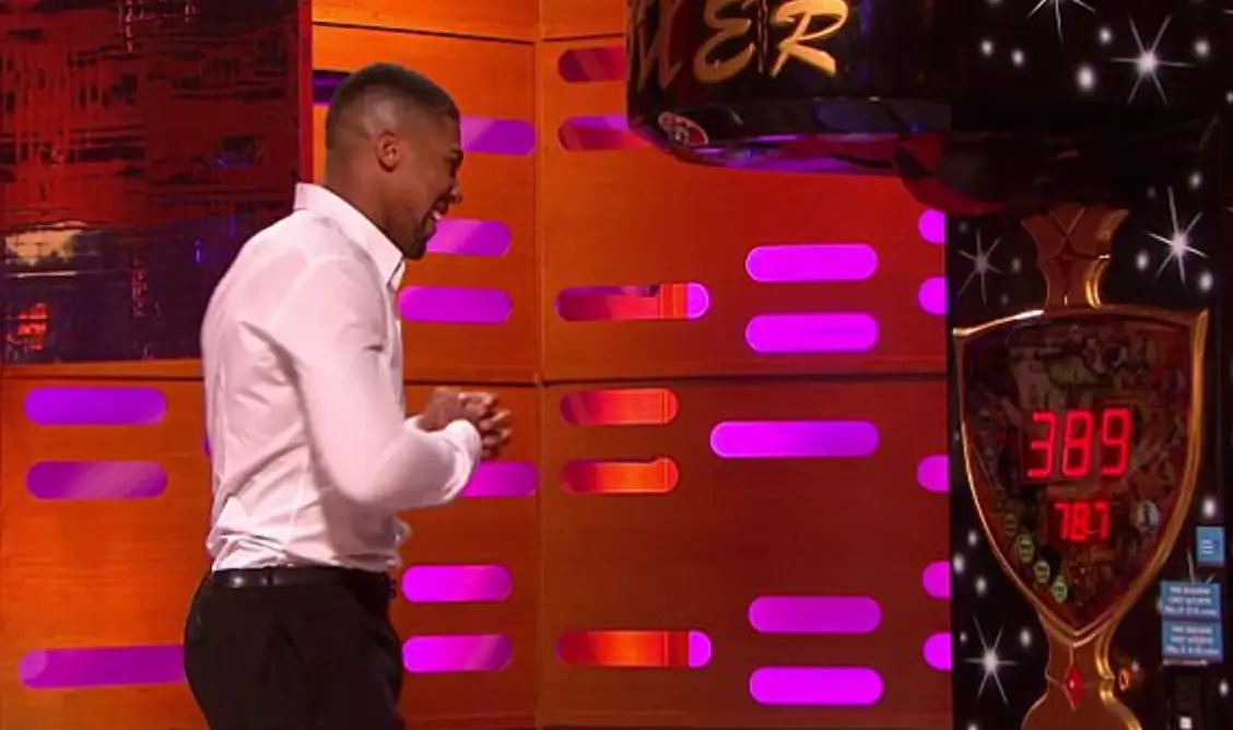 AJ took on the punch machine in 2017.