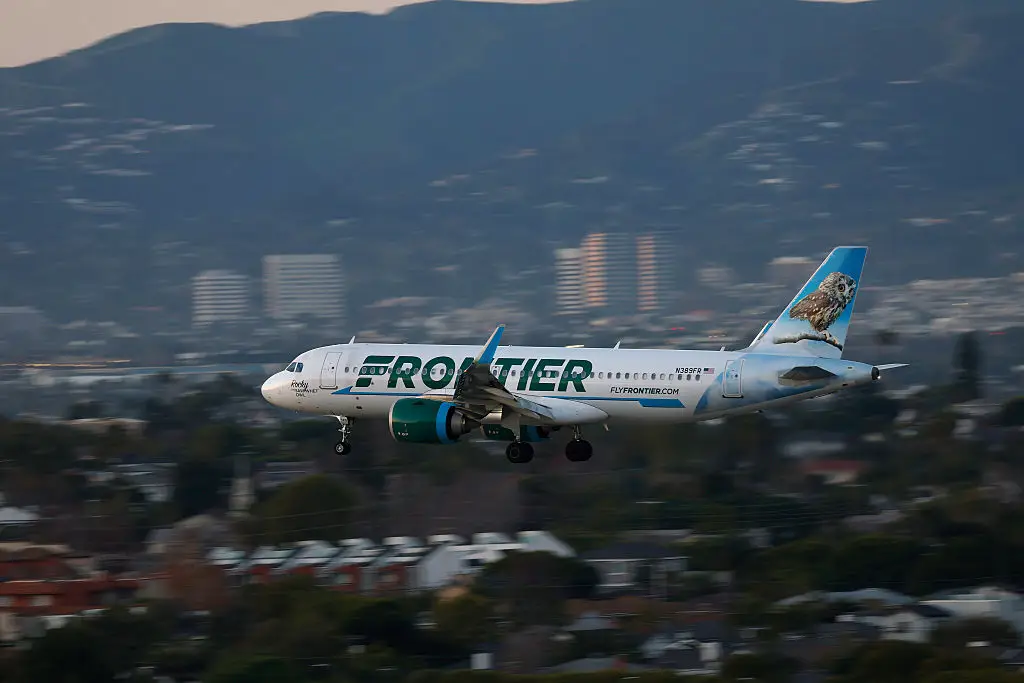 A Frontier Airlines plane fatally struck a person during takeoff at Denver airport (Kevin Carter/Getty Images)