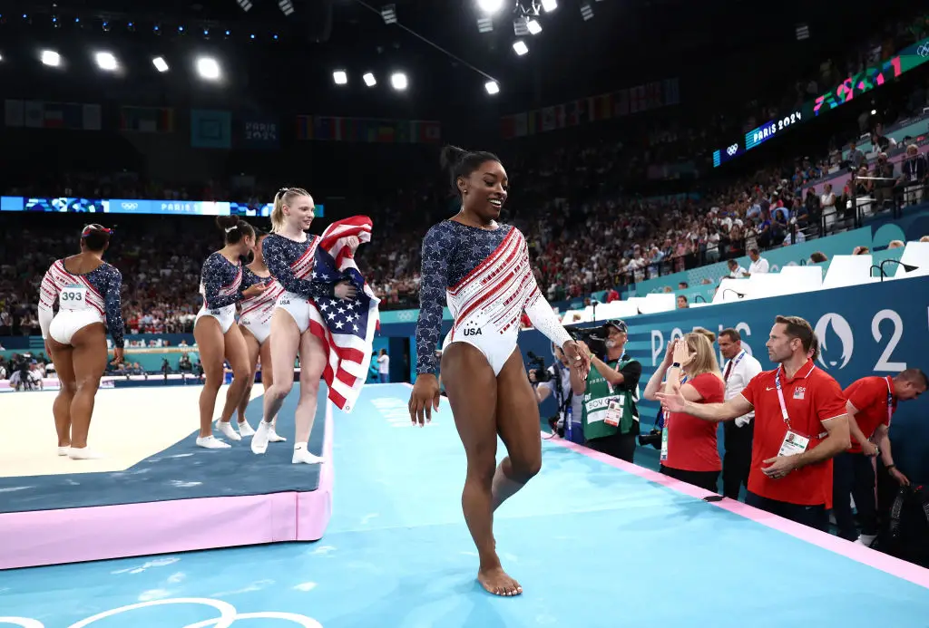Simone Biles helped herself to another Olympic gold medal. (Naomi Baker/Getty Images)