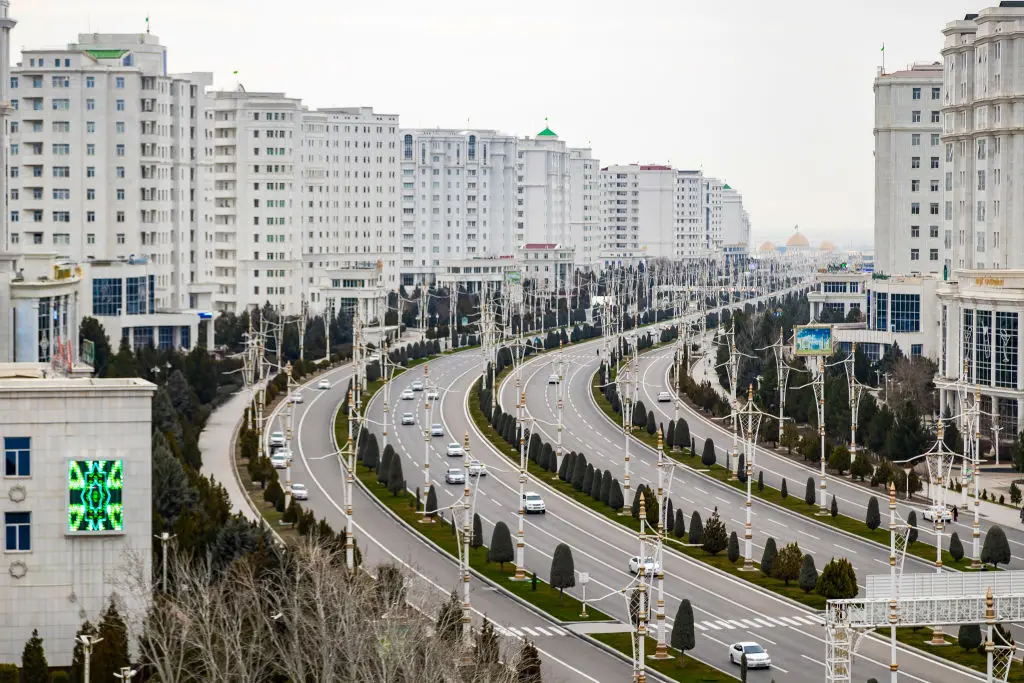 The cars in the capital city are all white, it's the rules (STRINGER/AFP via Getty Images)