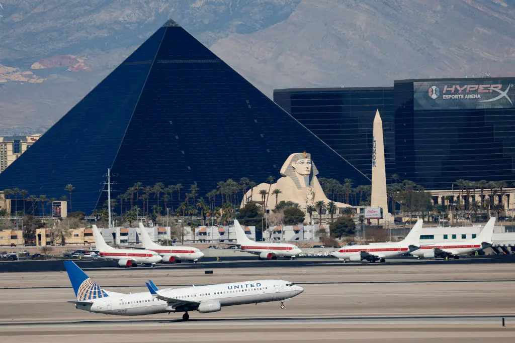The aircraft was forced to turn back to Harry Reid International Airport (Kevin Carter/Getty Images)