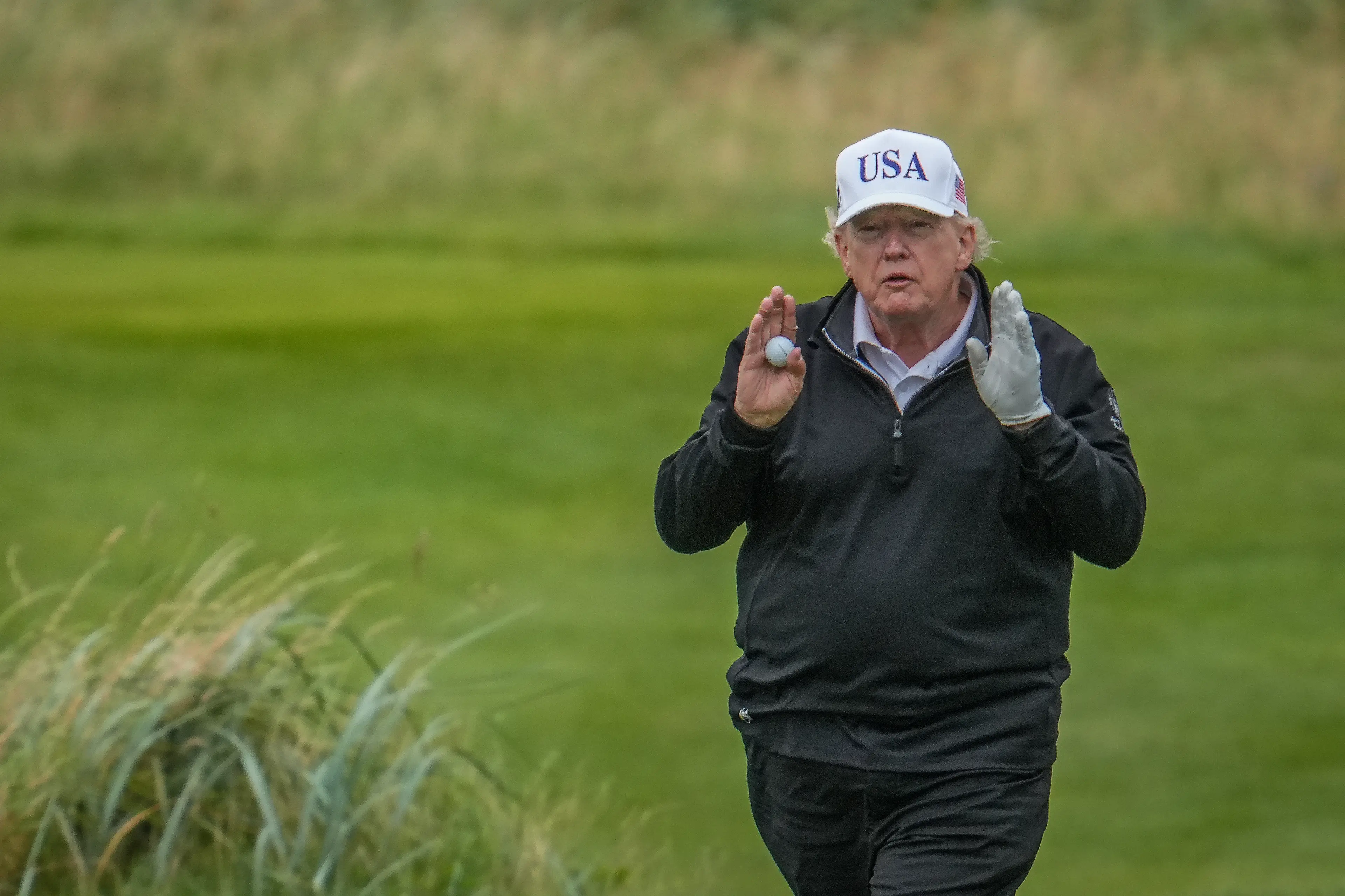The President, 79, has previously claimed to have a handicap of 2.8 (Christopher Furlong/Getty Images)