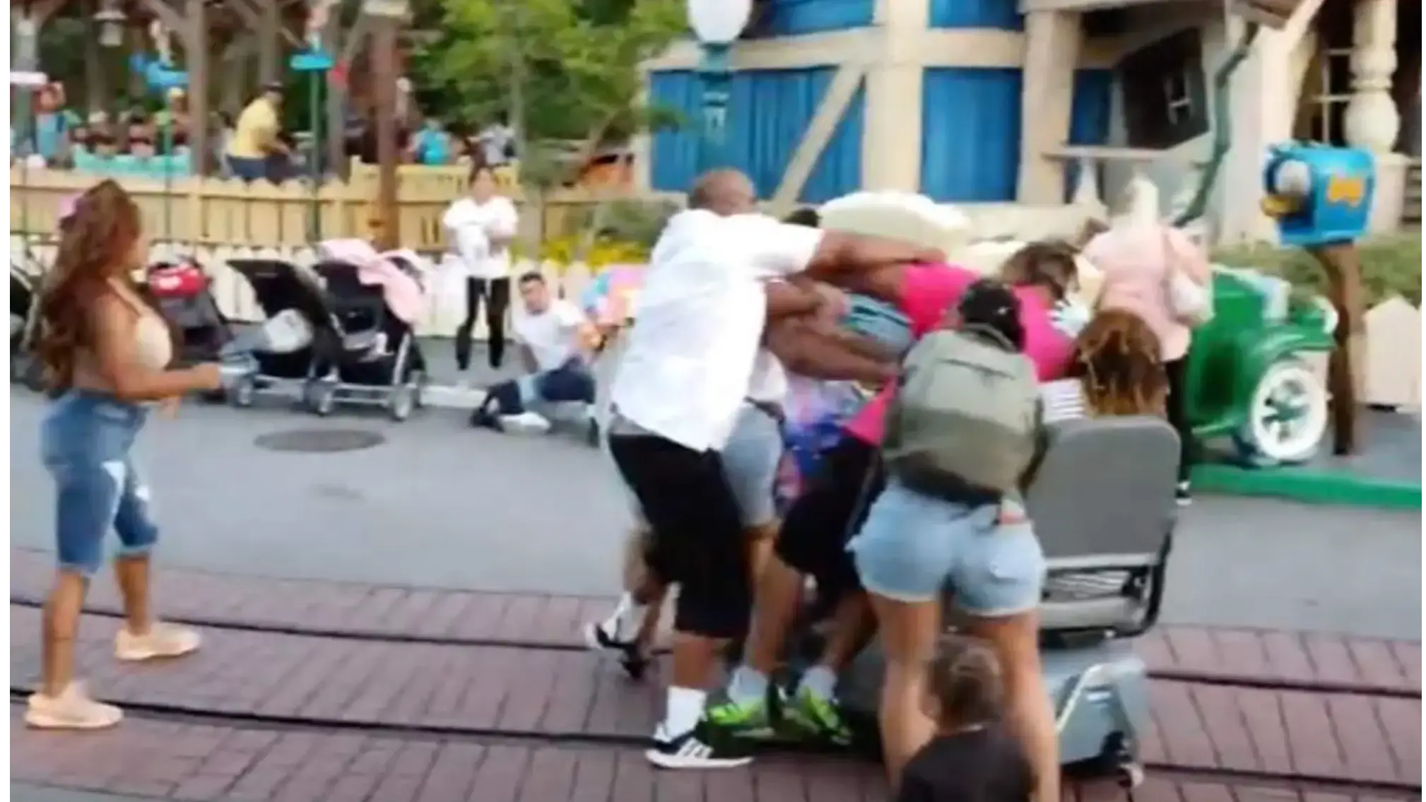 Shocking footage shows huge fight break out at Disneyland in California