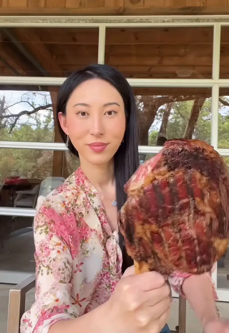 Bella now follows a carnivore diet after being vegan for six years (Instagram/@steakandbuttergal)