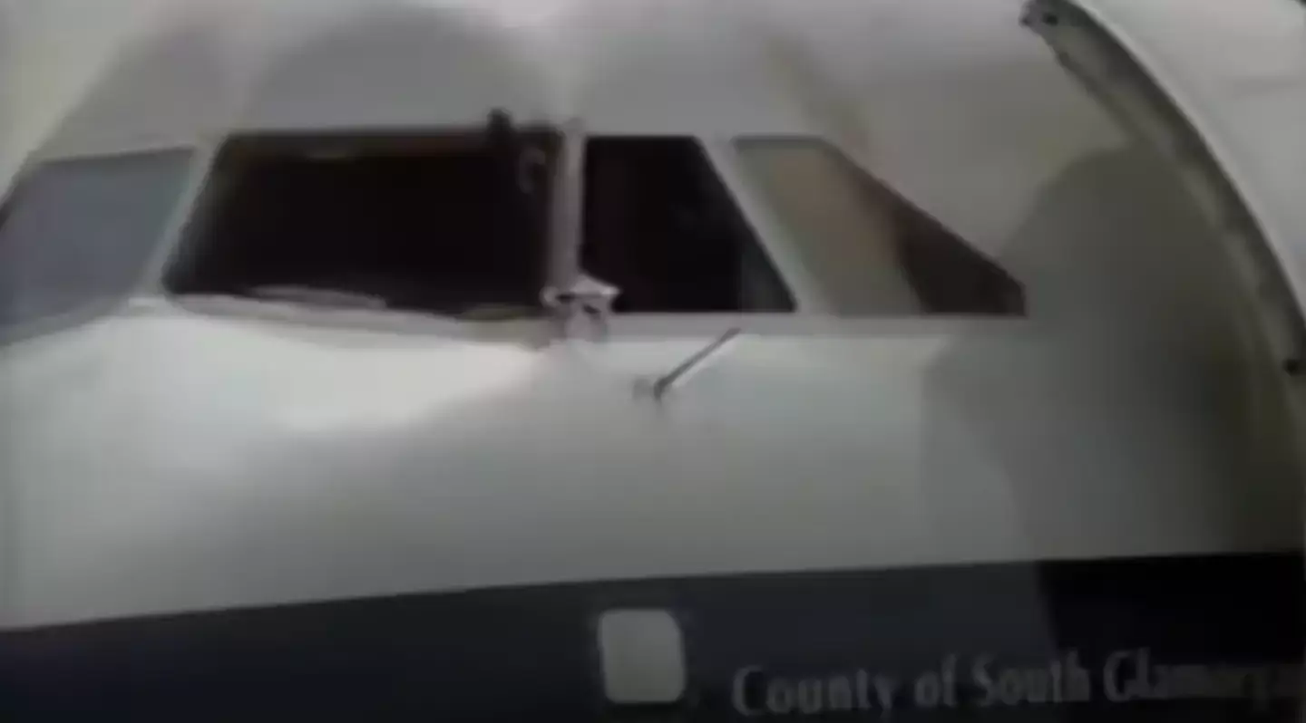 Blood above and to the right of the window (YouTube/Retrontario/NBC News)