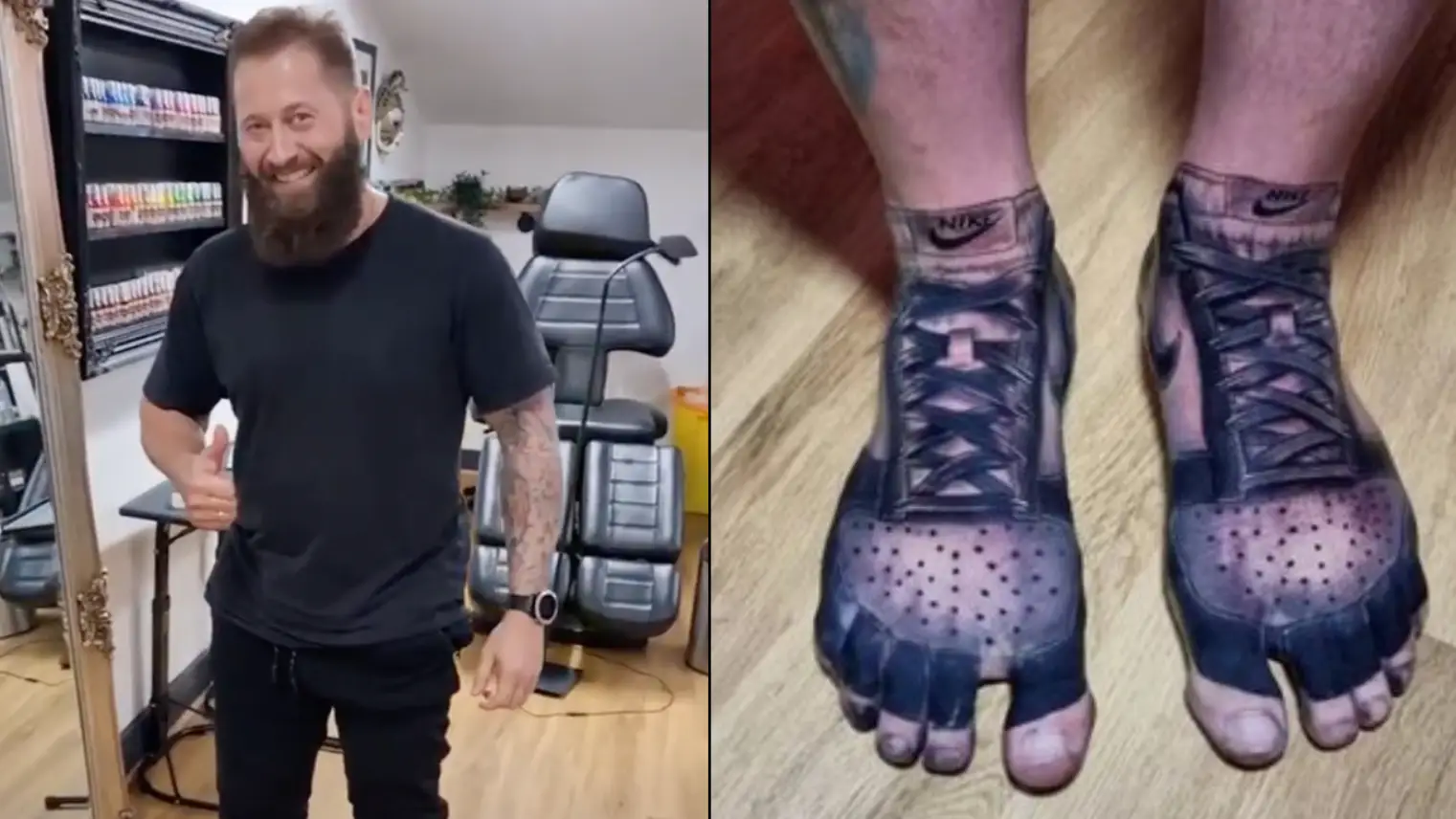 Bloke Has 'Nike' Shoes Tattooed Onto Feet Because He's Tired Of Paying For New Ones